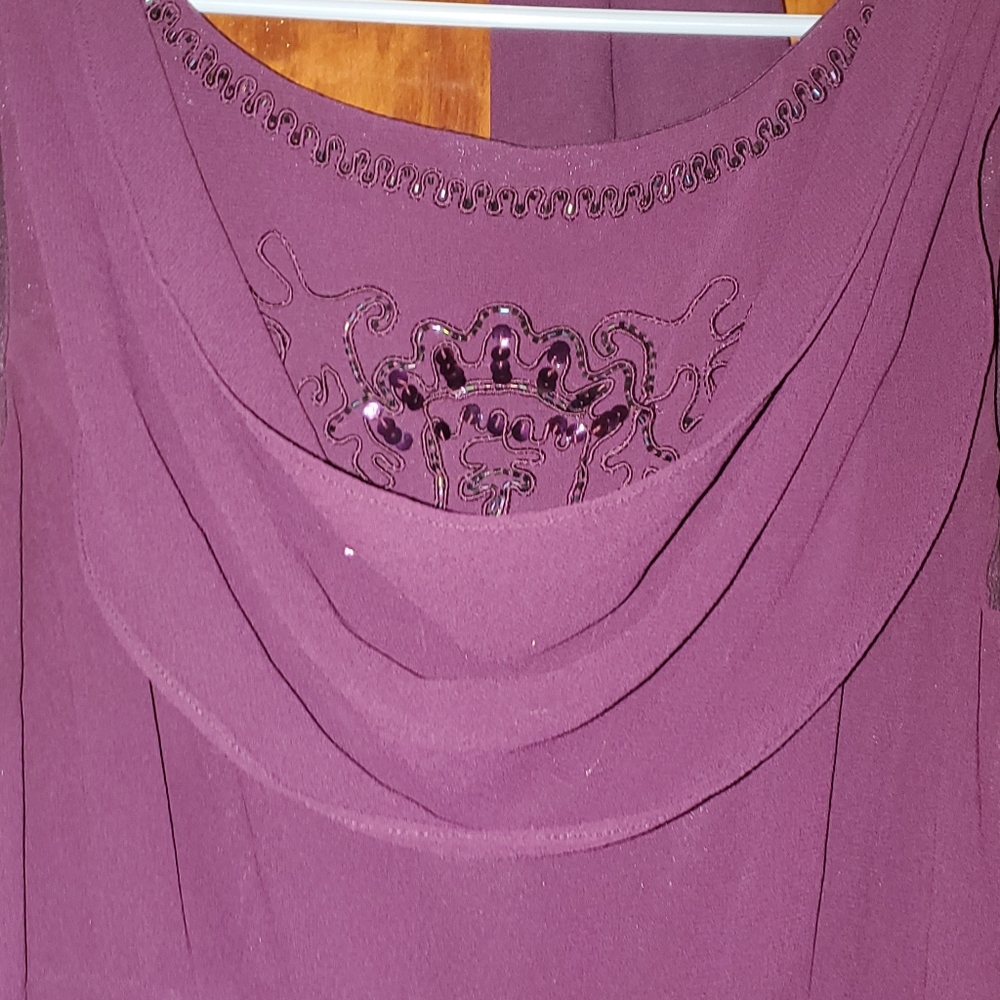 Beautiful Plum Gown with matching Shawl
